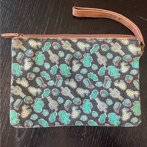 Cactus Print Wristlet Pouch 6.5in x 9.5in